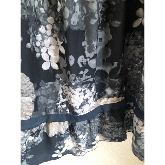 Sisley Womens Floral Ruffle Raw Hem Deep V Neck Tie Sleeveless Dress Italy Small - Picture 4 of 8